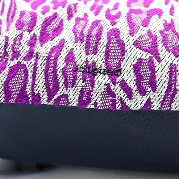 Desigual Large Patchwork Bag Embroidered Textured Fabric Convertible Tote - Picture 10 of 16